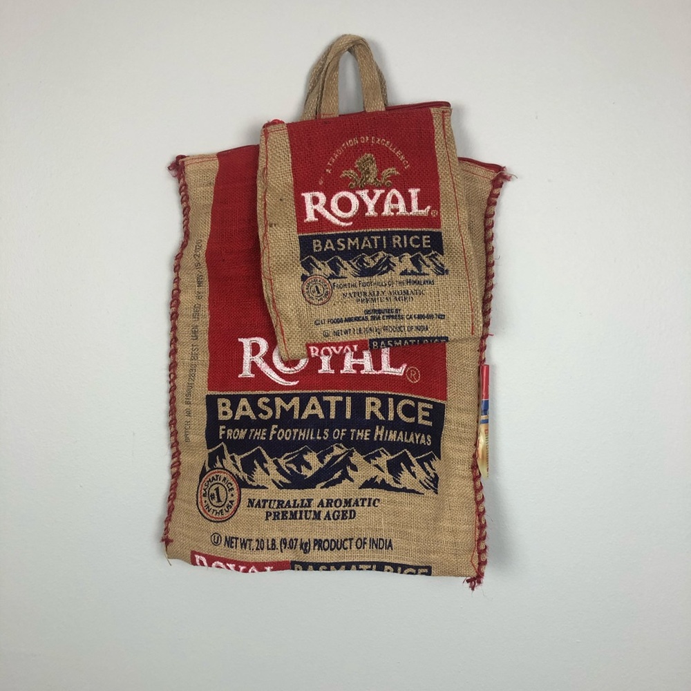 2 Royal Rice Reusable Bags Small and Medium Sizes